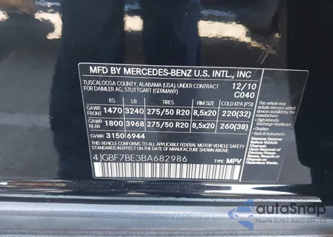 2011 Mercedes-Benz Gl 450 4Matic z USA, uszkodzony, nr VIN 4JGBF7BE3BA682986